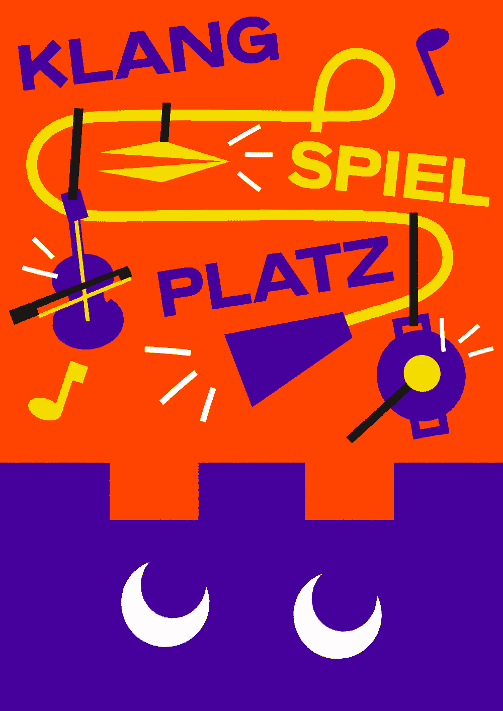 Plakat zum Klangspielplatz mit Instrumenten